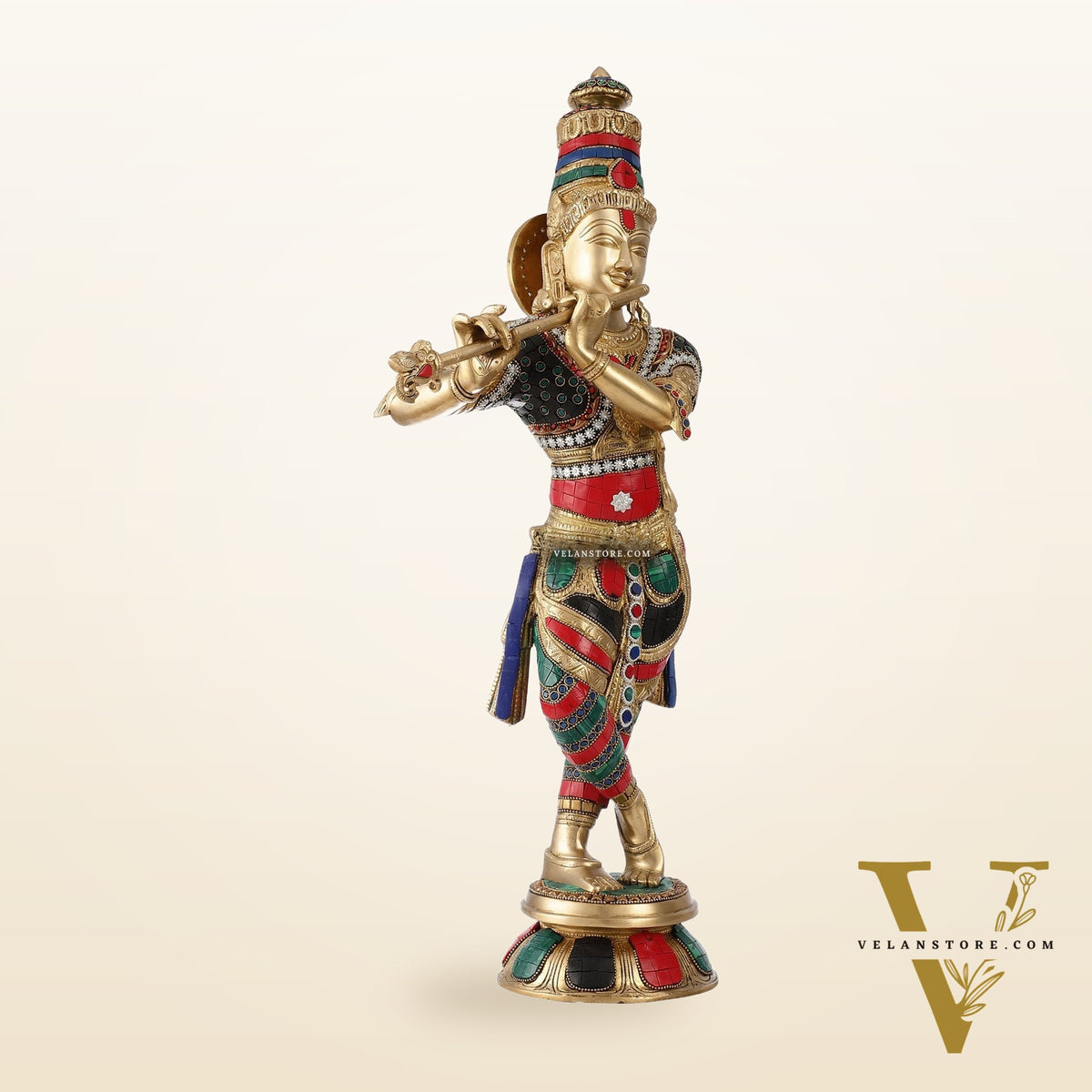 Divine brass Krishna Idol |  Height 23 Inch