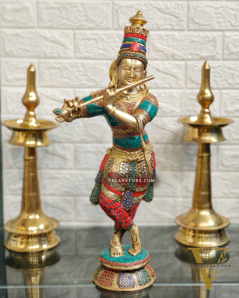 Divine brass Krishna Idol |  Height 23 Inch