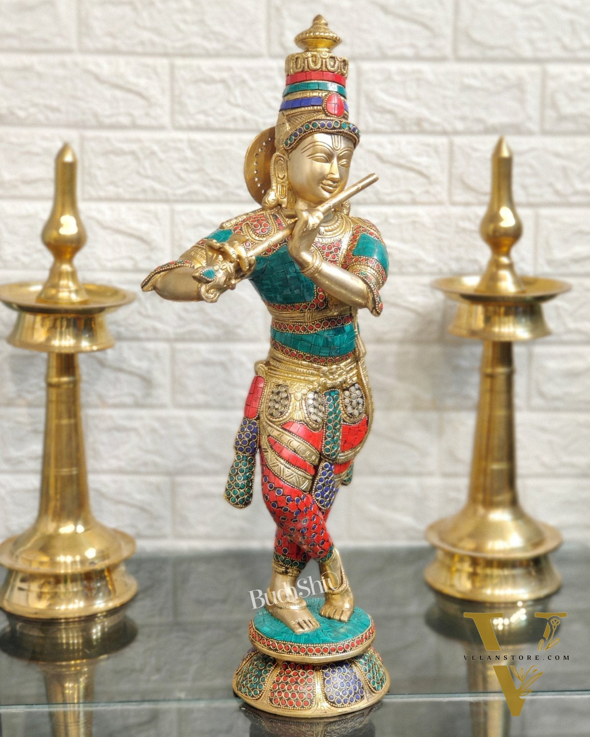 Divine brass Krishna Idol |  Height 23 Inch