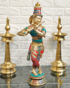 Divine brass Krishna Idol |  Height 23 Inch