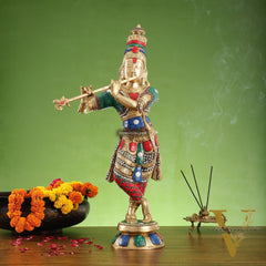Divine brass Krishna Idol |  Height 23 Inch
