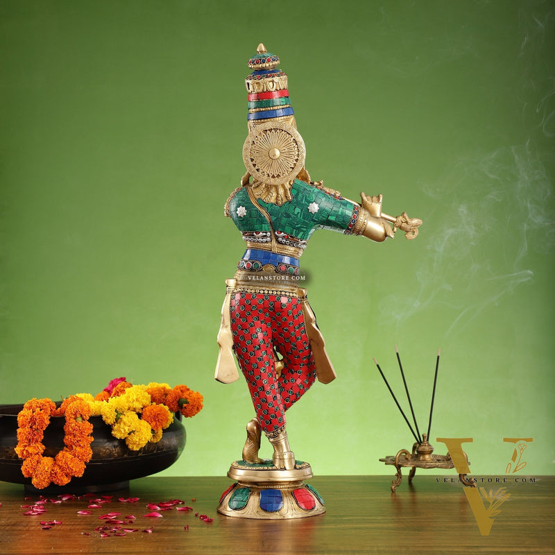 Divine brass Krishna Idol |  Height 23 Inch