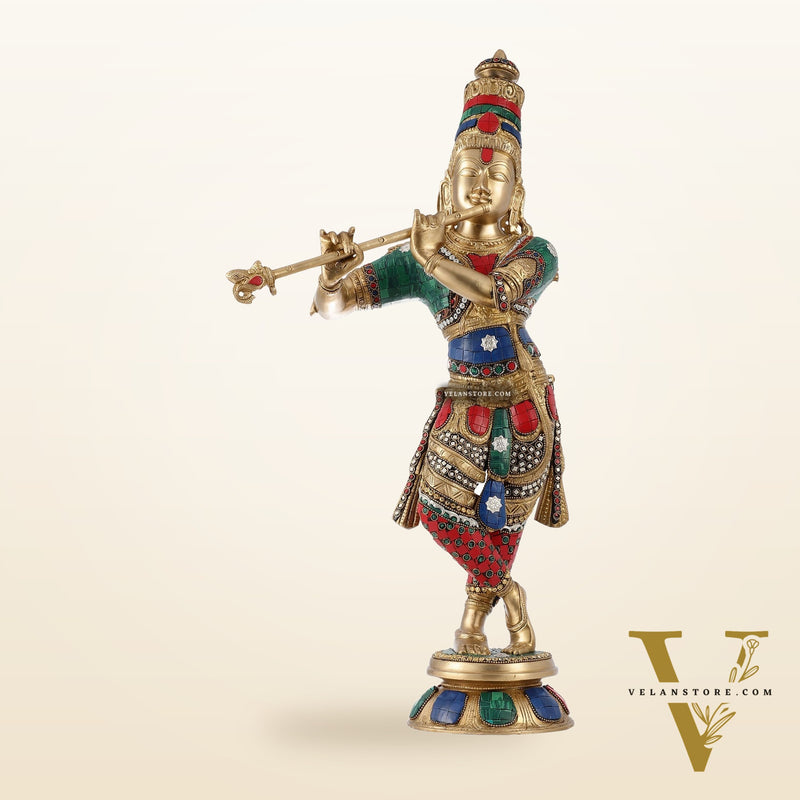 Divine brass Krishna Idol |  Height 23 Inch