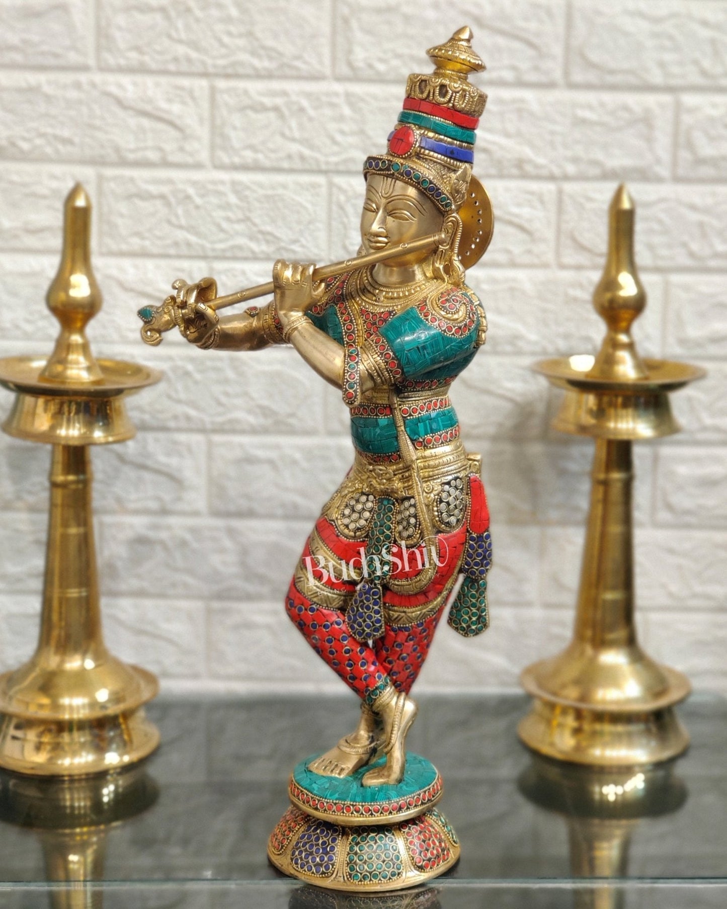 Divine brass Krishna Idol |  Height 23 Inch