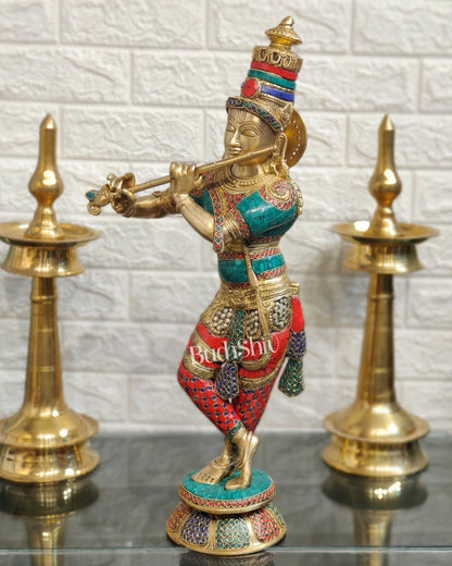 Divine brass Krishna Idol |  Height 23 Inch