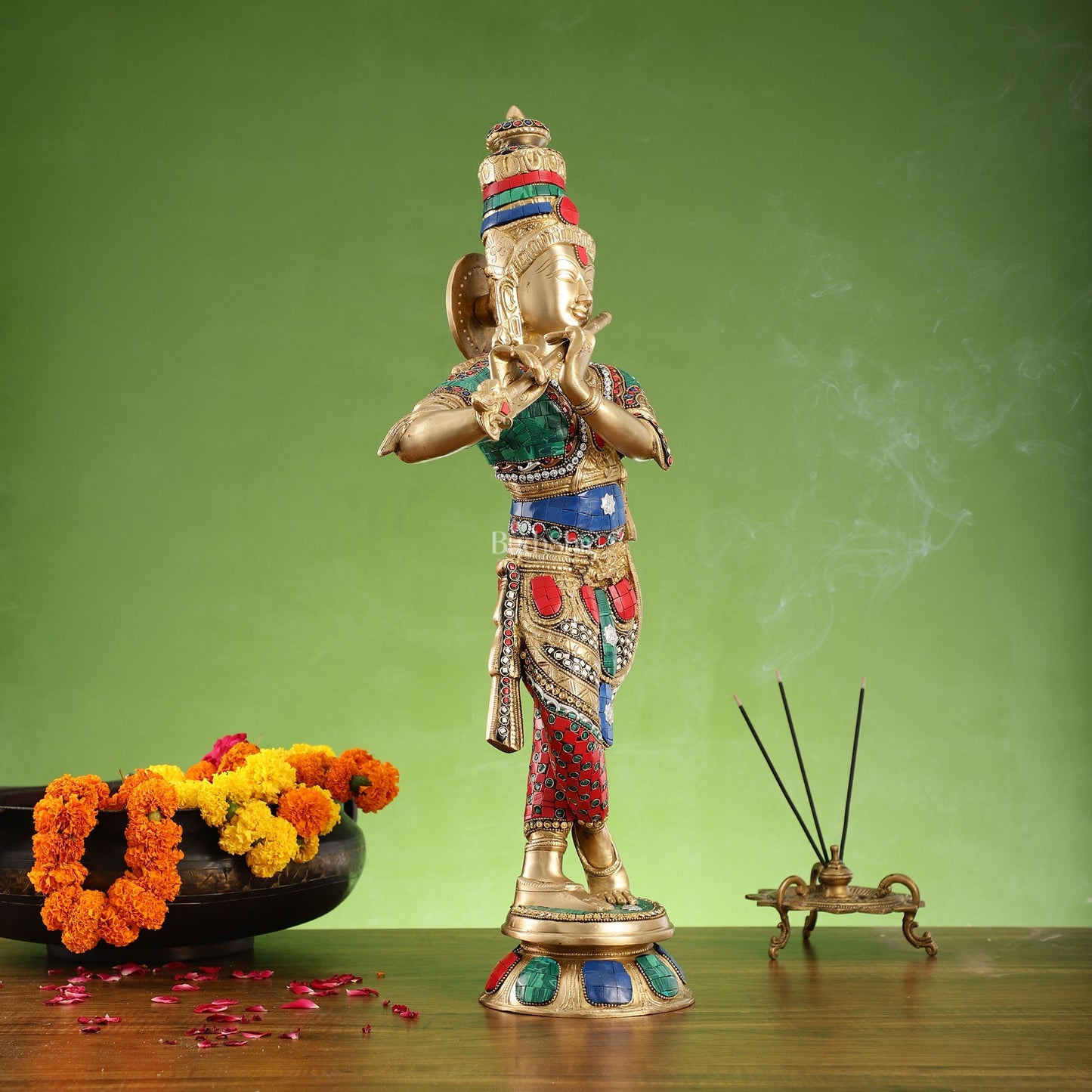 Divine brass Krishna Idol |  Height 23 Inch