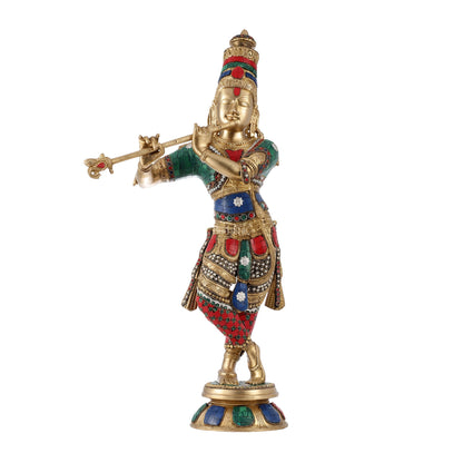 Divine brass Krishna Idol |  Height 23 Inch