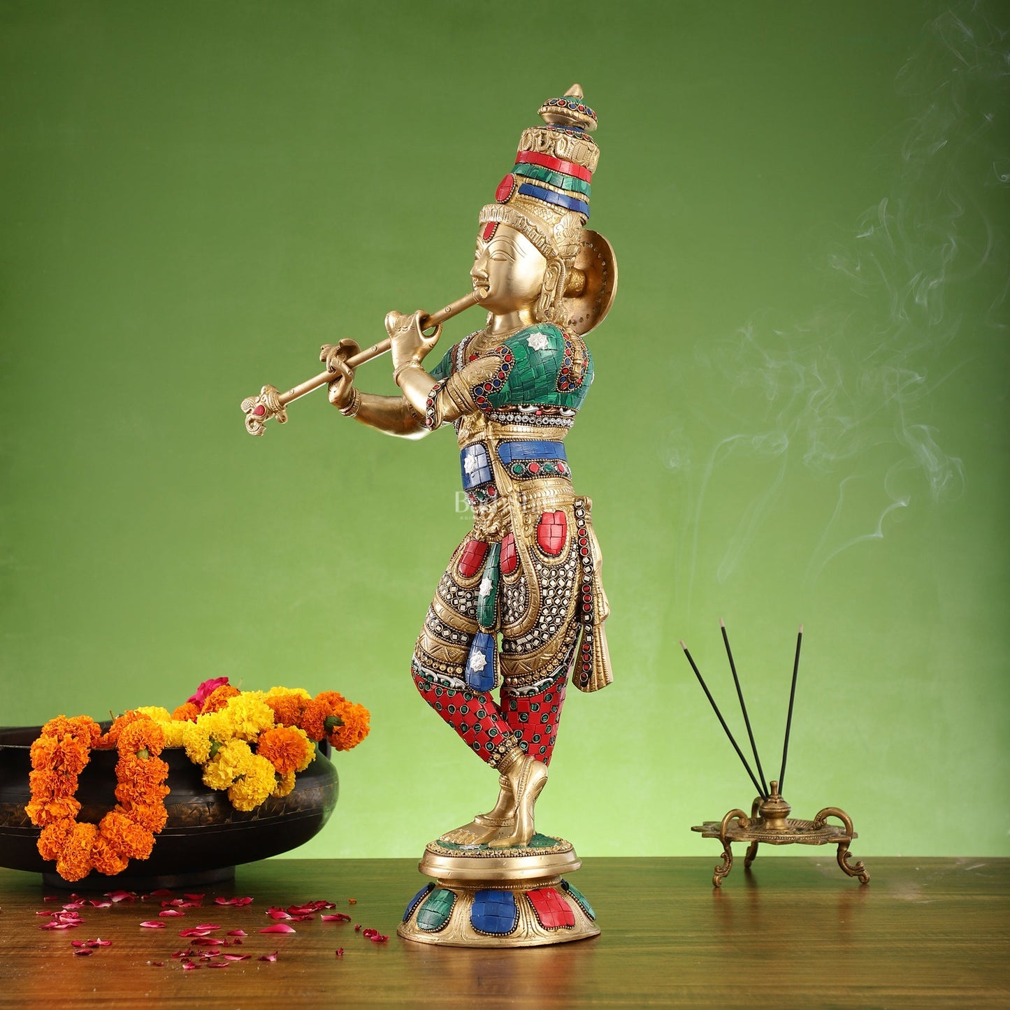 Divine brass Krishna Idol |  Height 23 Inch