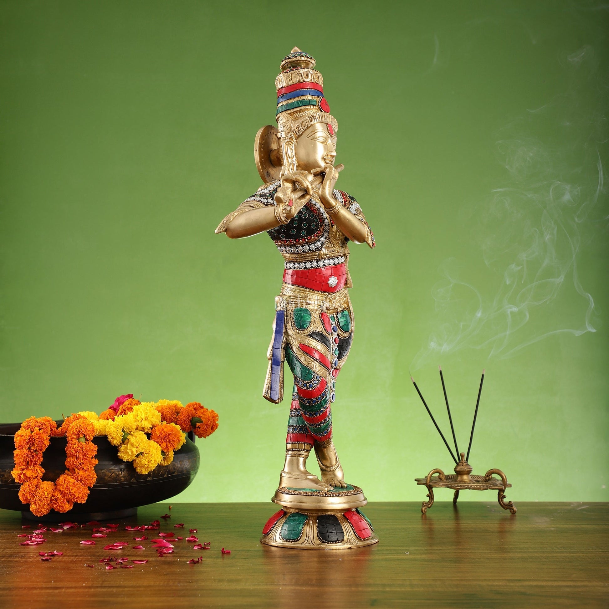 Divine brass Krishna Idol |  Height 23 Inch