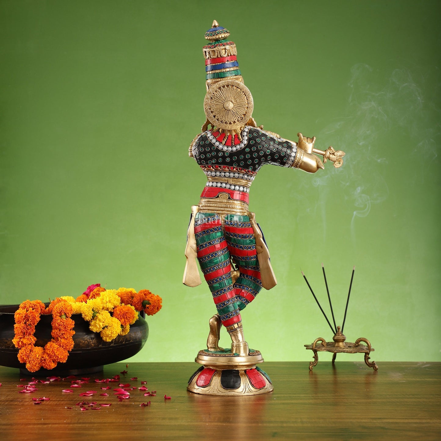 Divine brass Krishna Idol |  Height 23 Inch