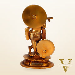 Divine Brass Krishna Idol with Peacock | Height 6.5 Inch
