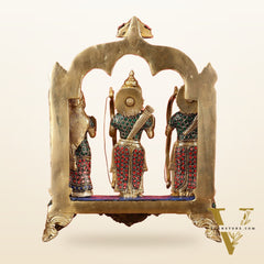 Divine Brass Ram Darbar with Natural Stone Dressing - 13 Inches