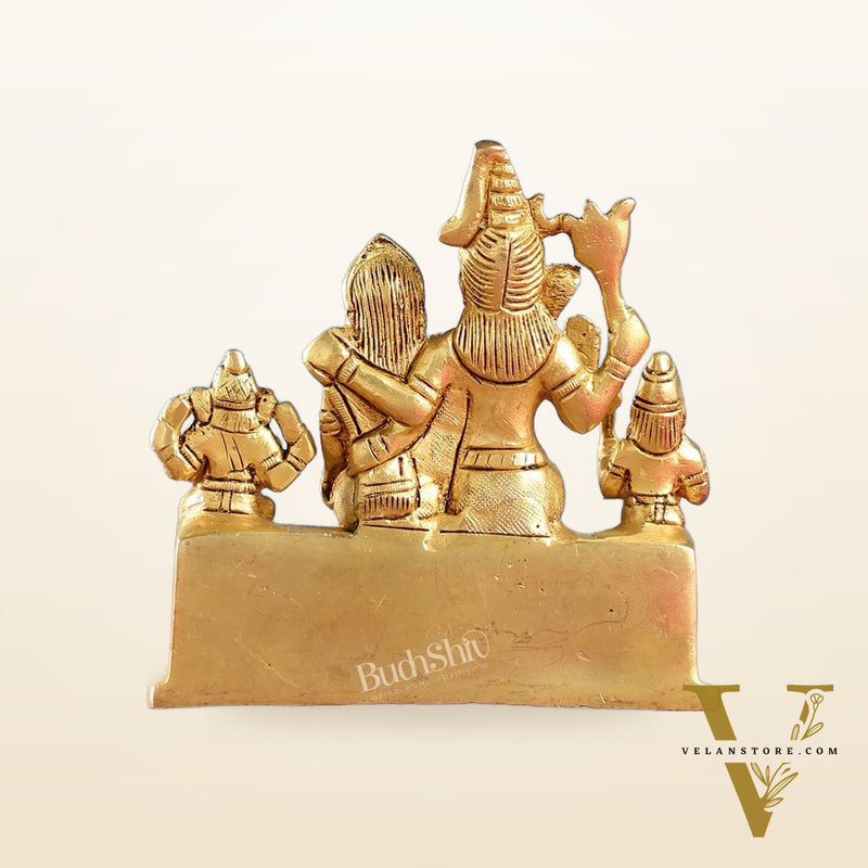 Divine Brass Shiv Parivar Statue 4"