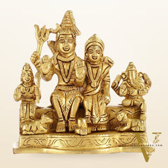 Divine Brass Shiv Parivar Statue 4"