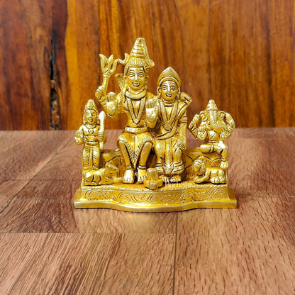 Divine Brass Shiv Parivar Statue 4"