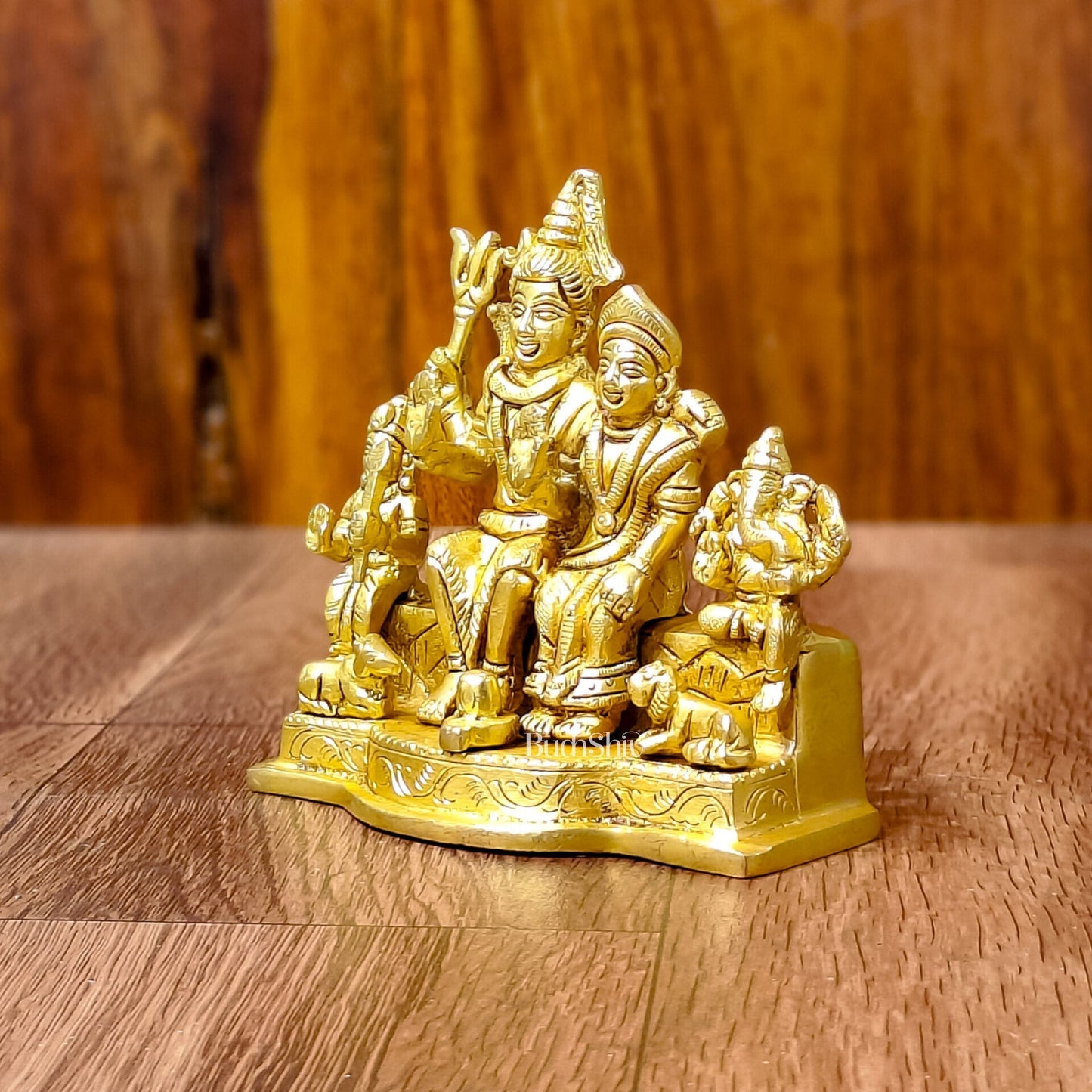 Divine Brass Shiv Parivar Statue 4"