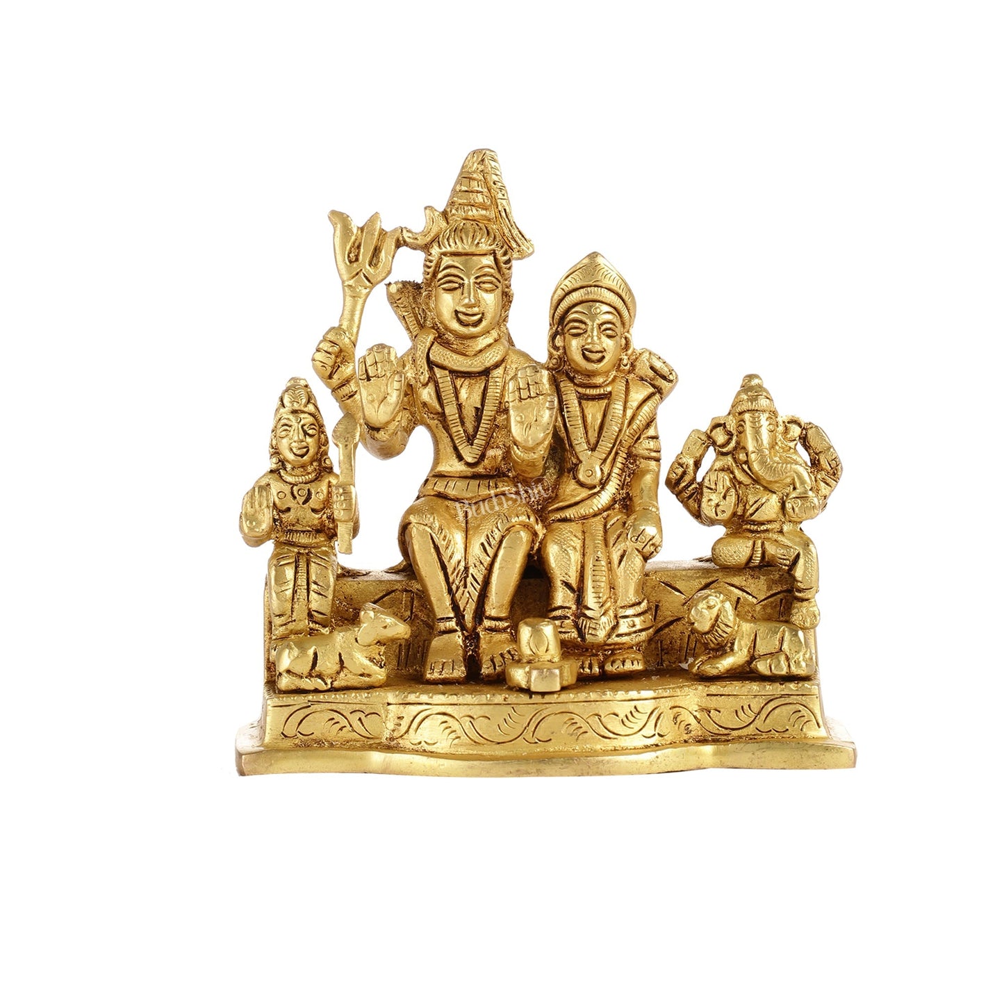 Divine Brass Shiv Parivar Statue 4"