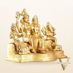 Divine Brass Shiv Parivar Statue 5"