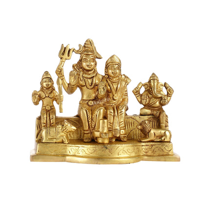 Divine Brass Shiv Parivar Statue 5"