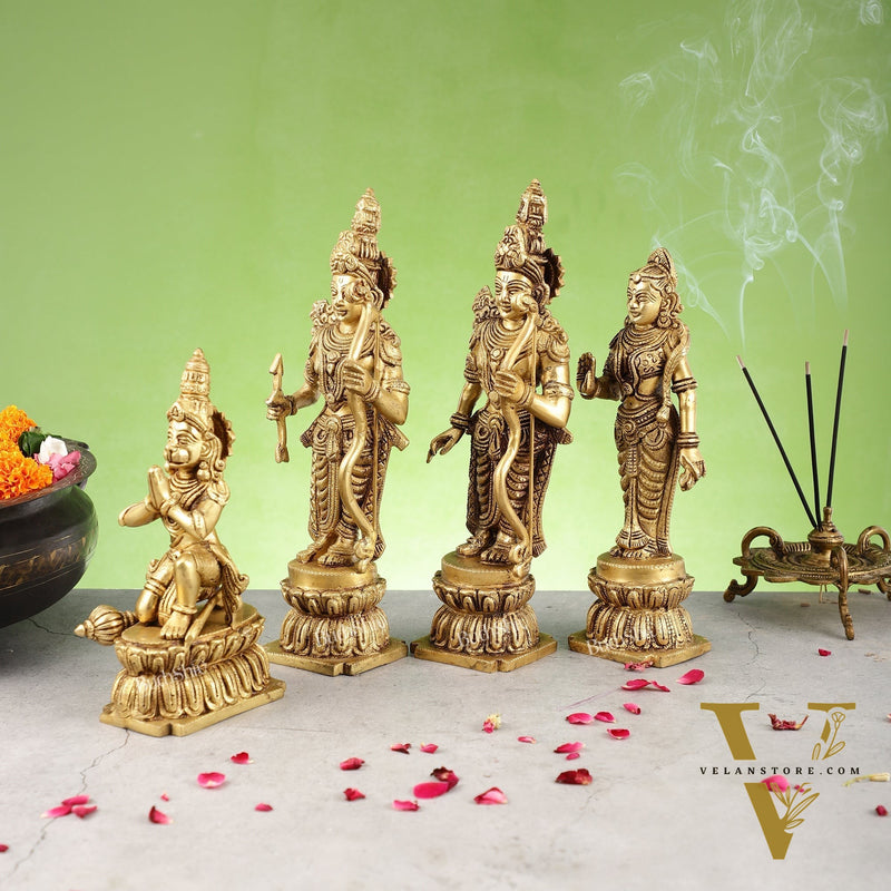 Divine Handcrafted Superfine Brass Ram Darbar Set 12 inch
