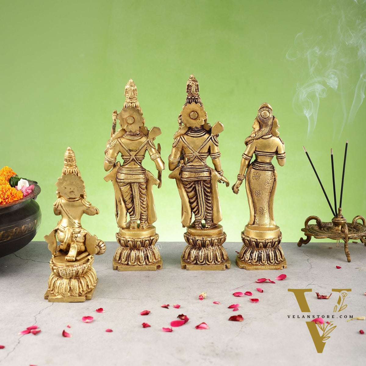 Divine Handcrafted Superfine Brass Ram Darbar Set 12 inch