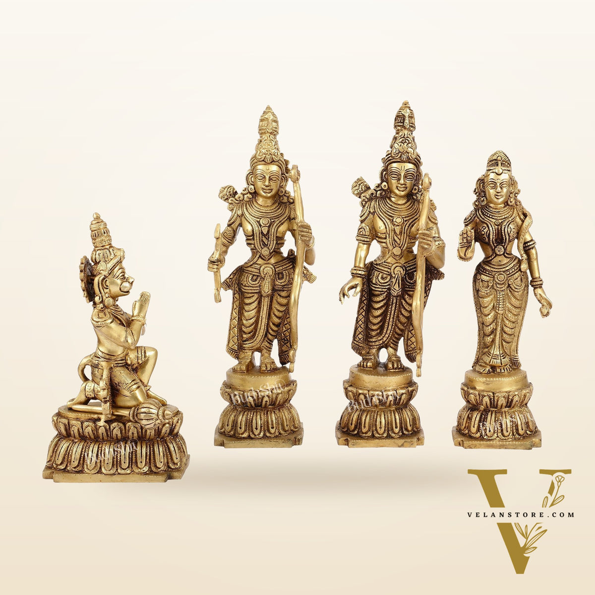 Divine Handcrafted Superfine Brass Ram Darbar Set 12 inch