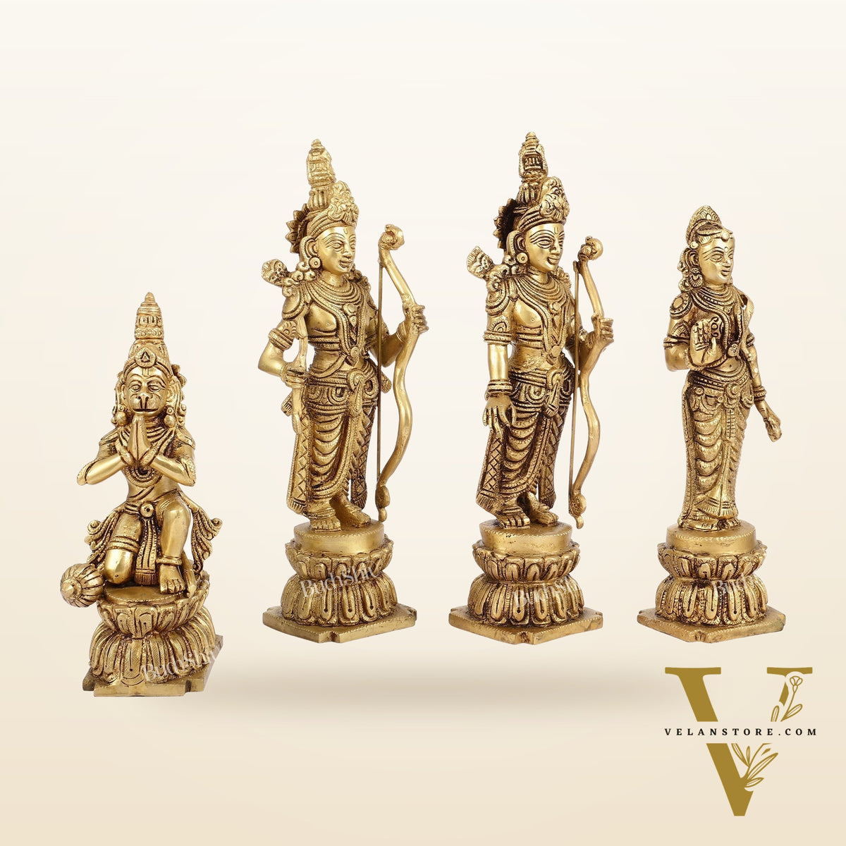 Divine Handcrafted Superfine Brass Ram Darbar Set 12 inch