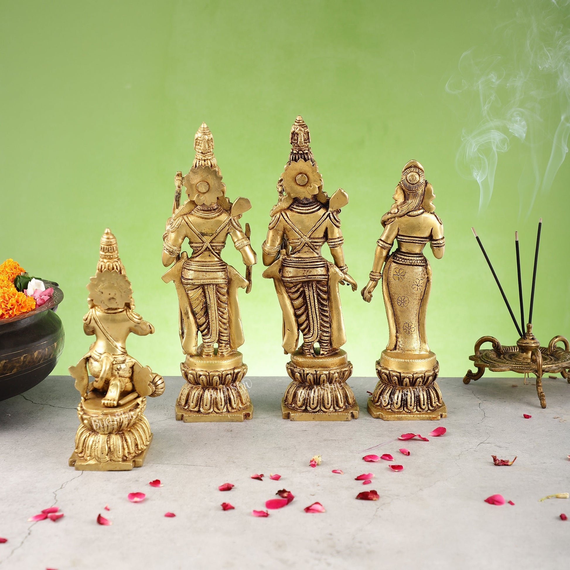 Divine Handcrafted Superfine Brass Ram Darbar Set 12 inch