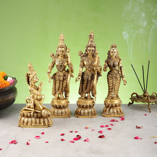 Divine Handcrafted Superfine Brass Ram Darbar Set 12 inch