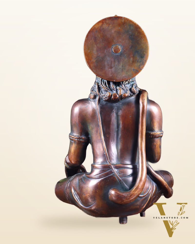 Divine Hanuman Brass blessing statue | 11" bronze tone