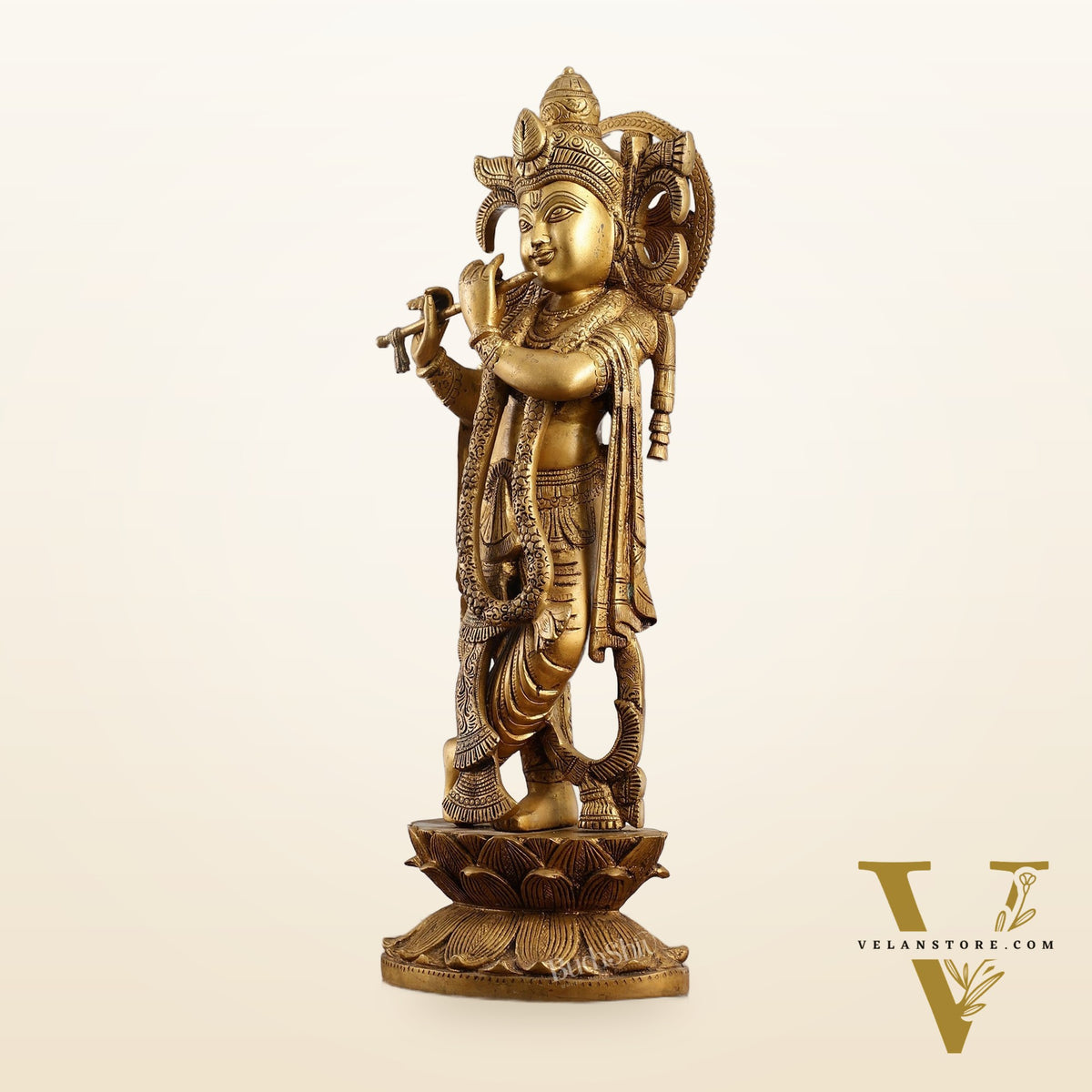 Divine Krishna Handcrafted Statue antique finish 20"