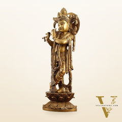 Divine Krishna Handcrafted Statue antique finish 20"