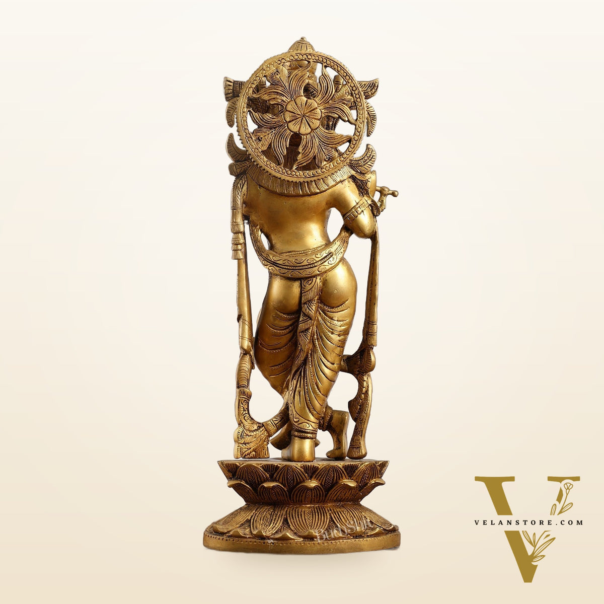 Divine Krishna Handcrafted Statue antique finish 20"