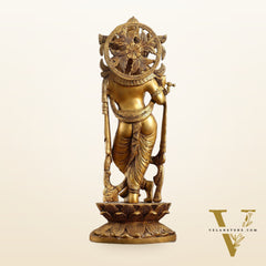 Divine Krishna Handcrafted Statue antique finish 20"