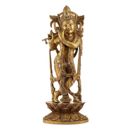 Divine Krishna Handcrafted Statue antique finish 20"