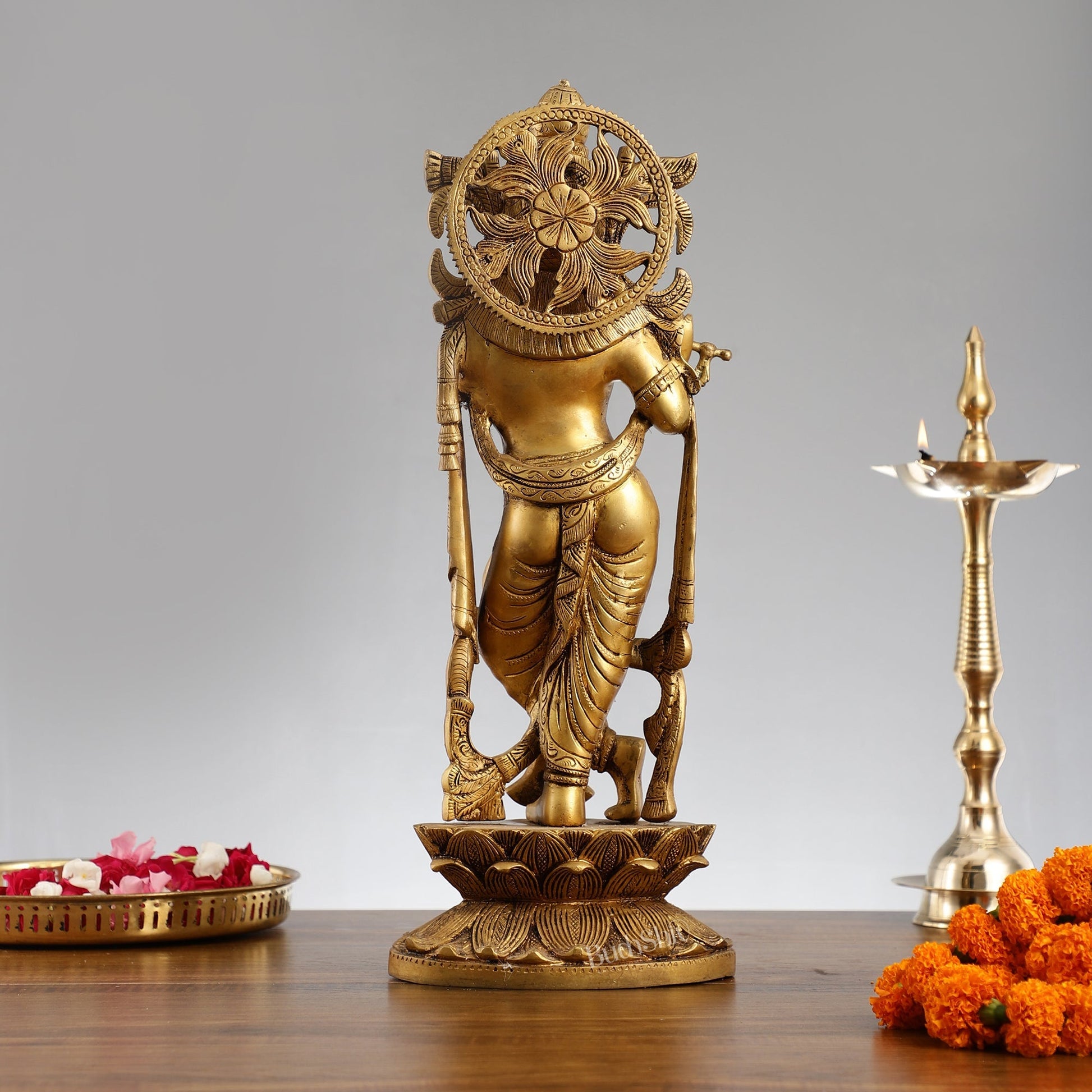 Divine Krishna Handcrafted Statue antique finish 20"