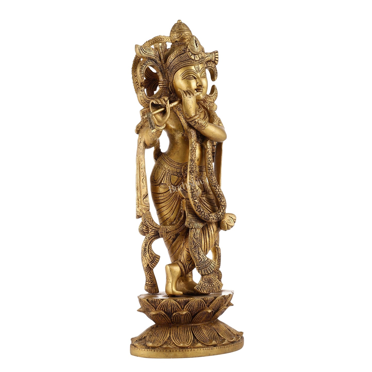 Divine Krishna Handcrafted Statue antique finish 20"