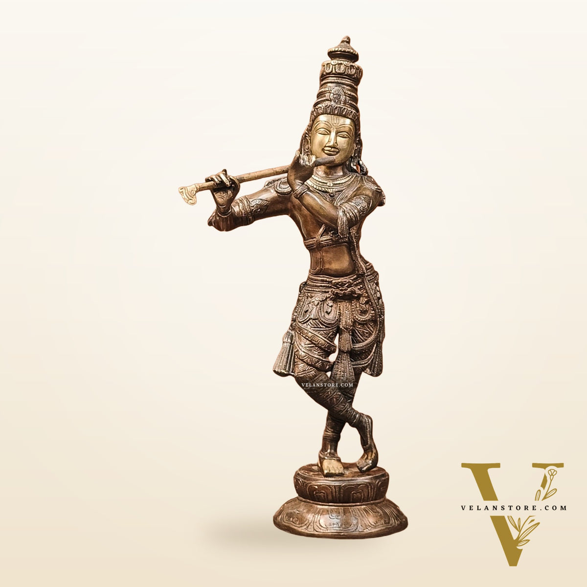 Divine Krishna Idol | Handmade in Superfine Brass | 23 inch/ 2 feet