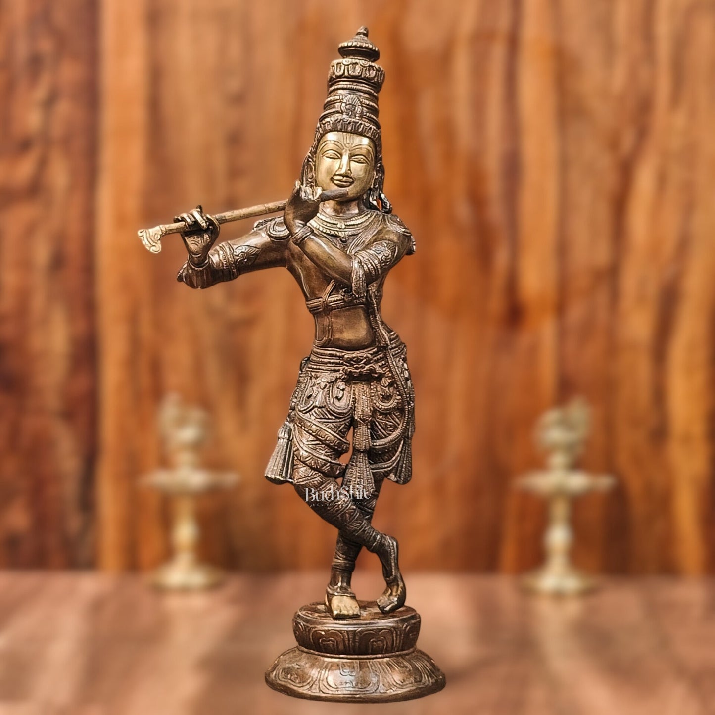 Divine Krishna Idol | Handmade in Superfine Brass | 23 inch/ 2 feet