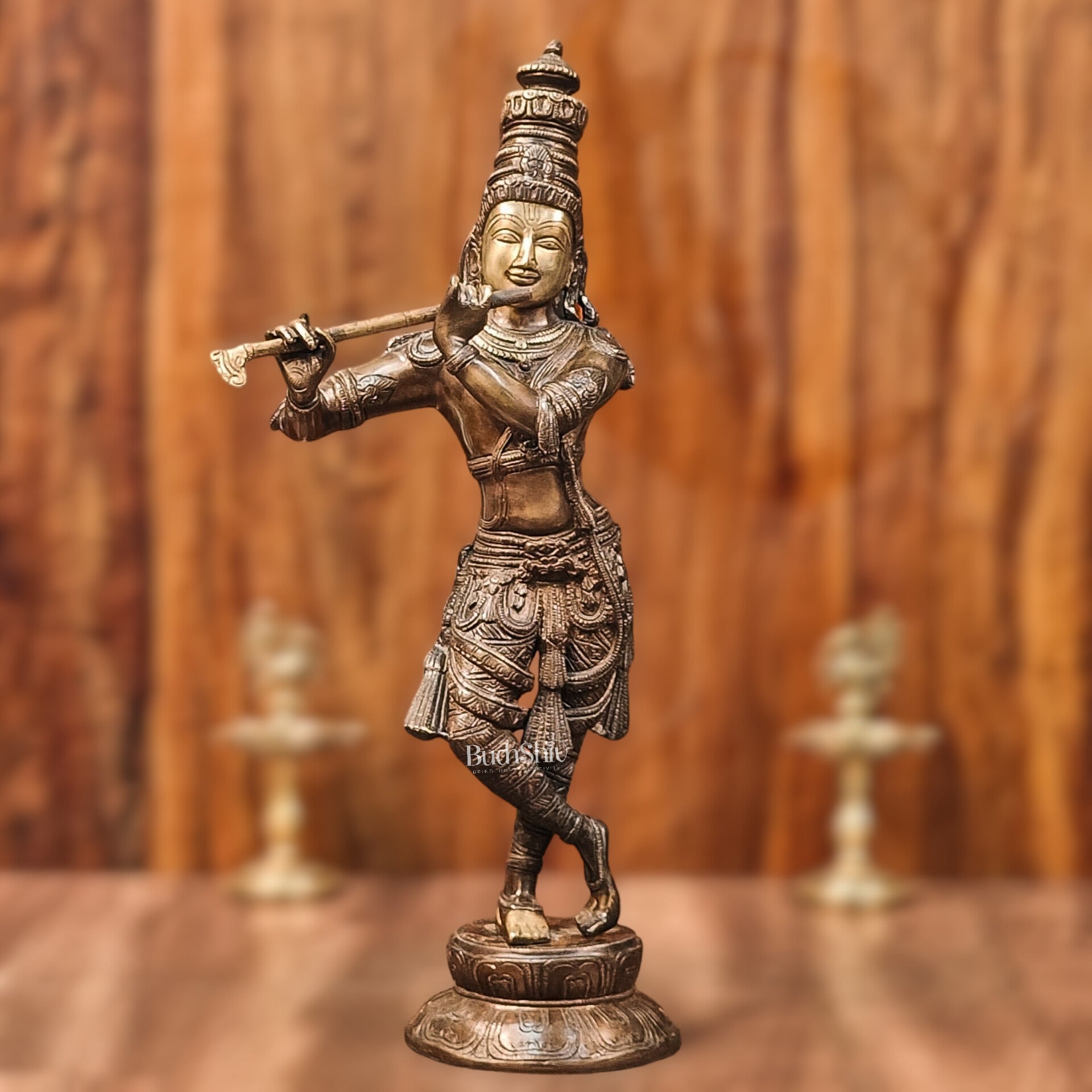 Divine Krishna Idol | Handmade in Superfine Brass | 23 inch/ 2 feet
