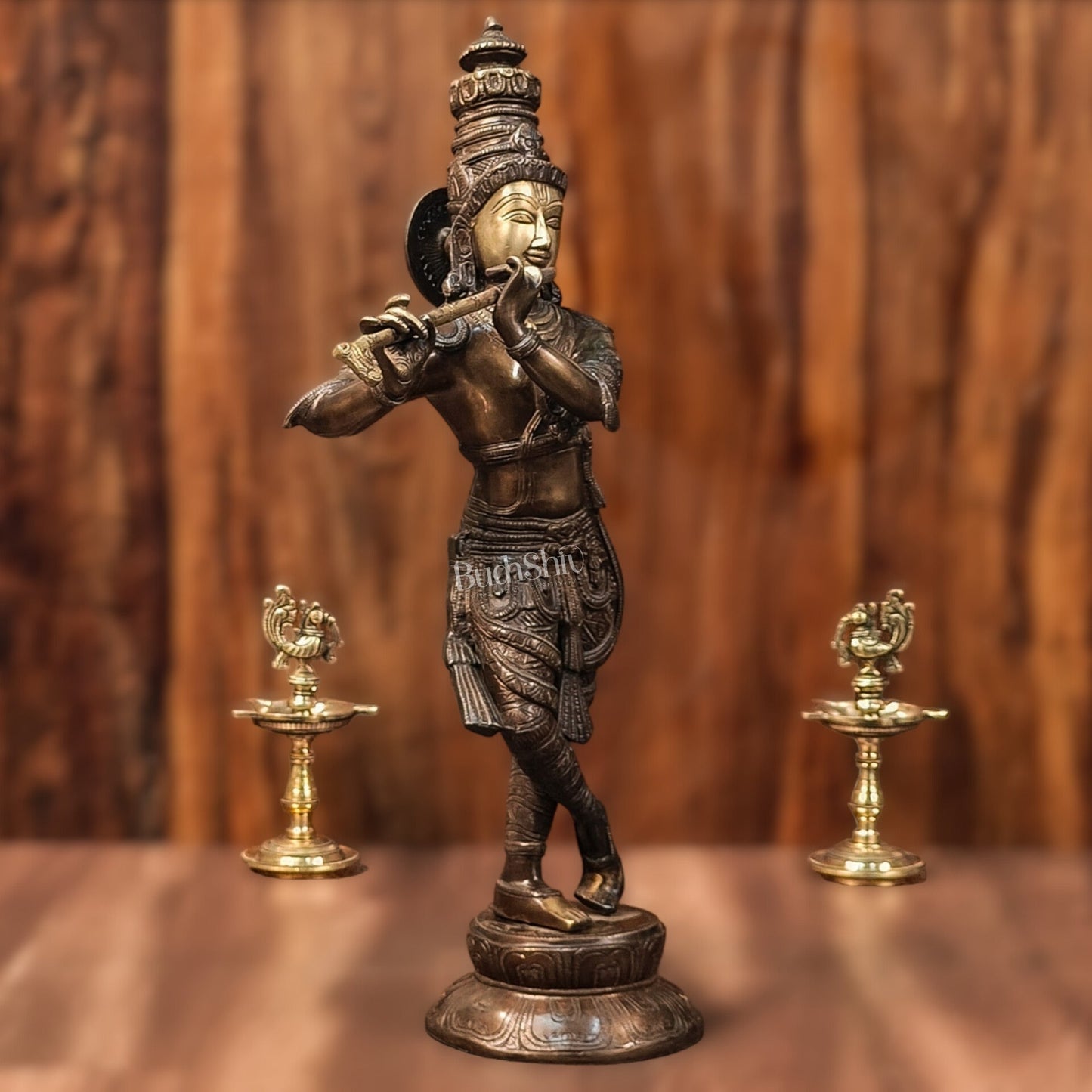 Divine Krishna Idol | Handmade in Superfine Brass | 23 inch/ 2 feet