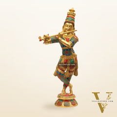 Divine Krishna Idol | Handmade in Superfine Brass  23 Inch