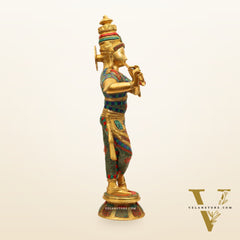 Divine Krishna Idol | Handmade in Superfine Brass  23 Inch