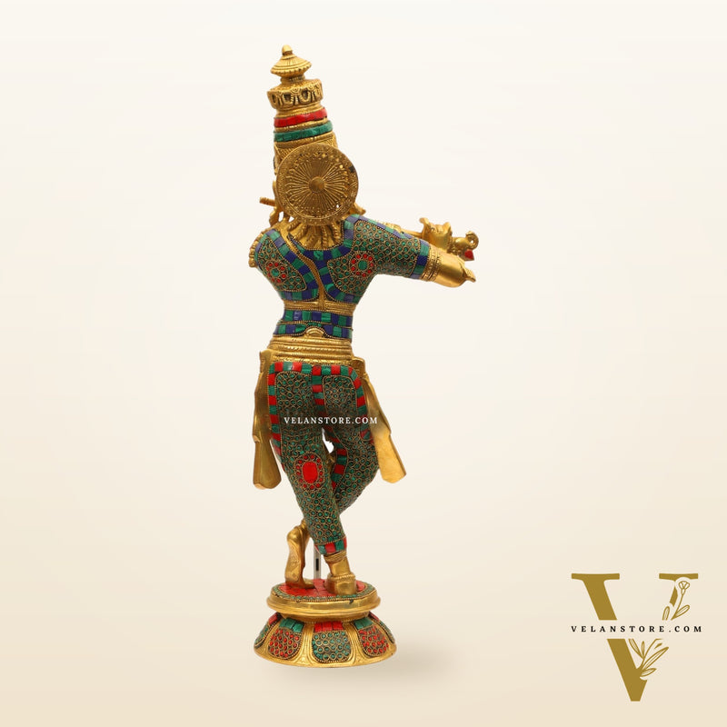Divine Krishna Idol | Handmade in Superfine Brass  23 Inch