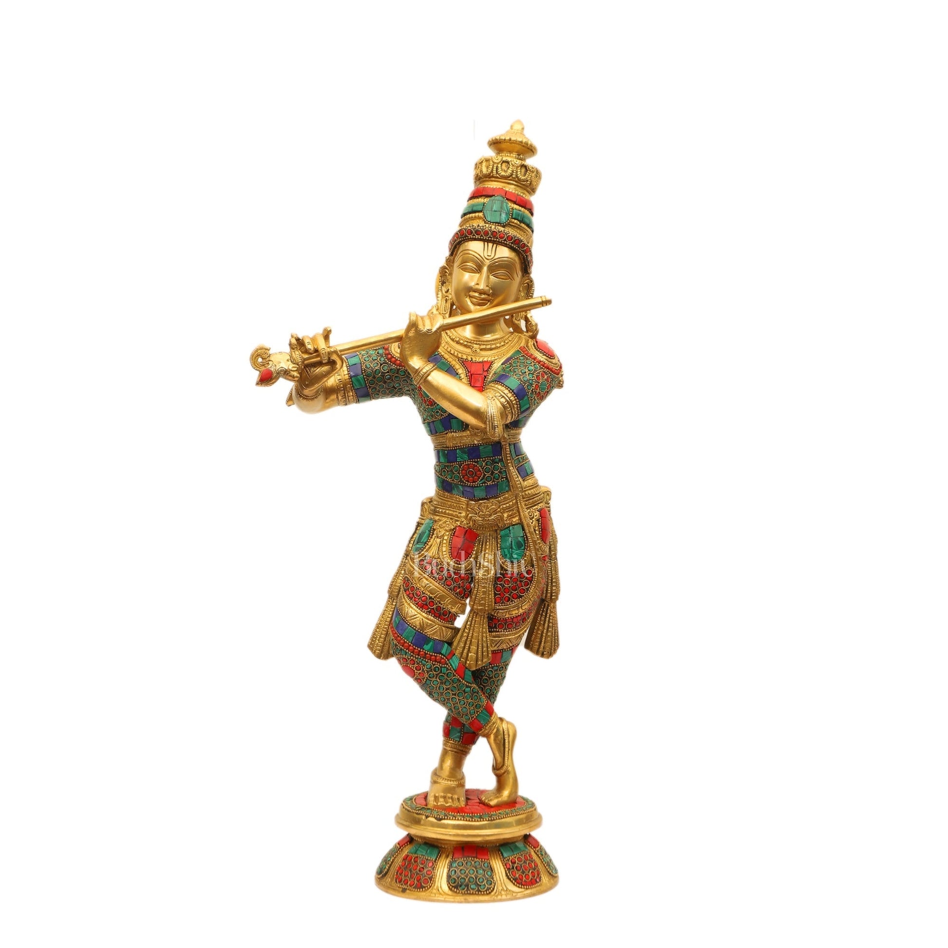 Divine Krishna Idol | Handmade in Superfine Brass  23 Inch