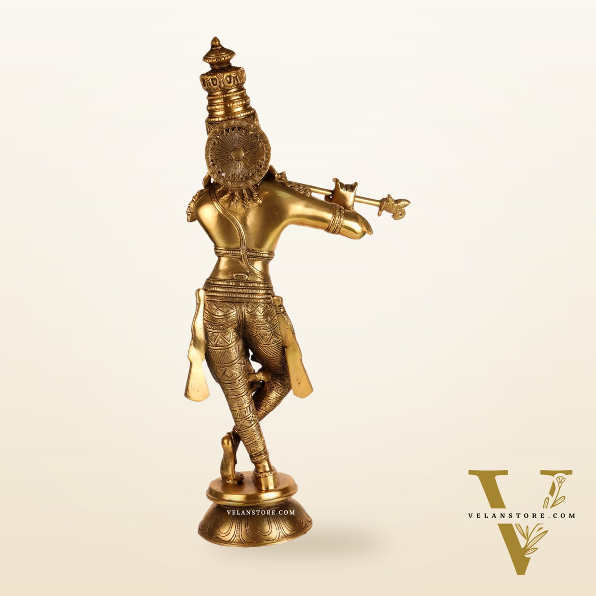 Divine Krishna Idol | Handmade in Superfine Brass 23 inches
