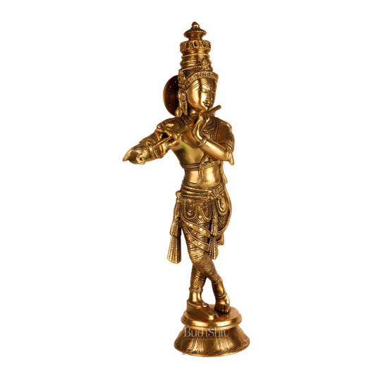 Divine Krishna Idol | Handmade in Superfine Brass 23 inches