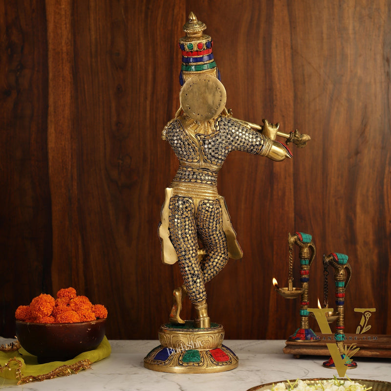 Divine Krishna Idol | Superfine Brass Height 23 Inch