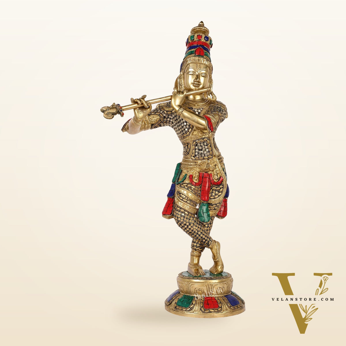 Divine Krishna Idol | Superfine Brass Height 23 Inch
