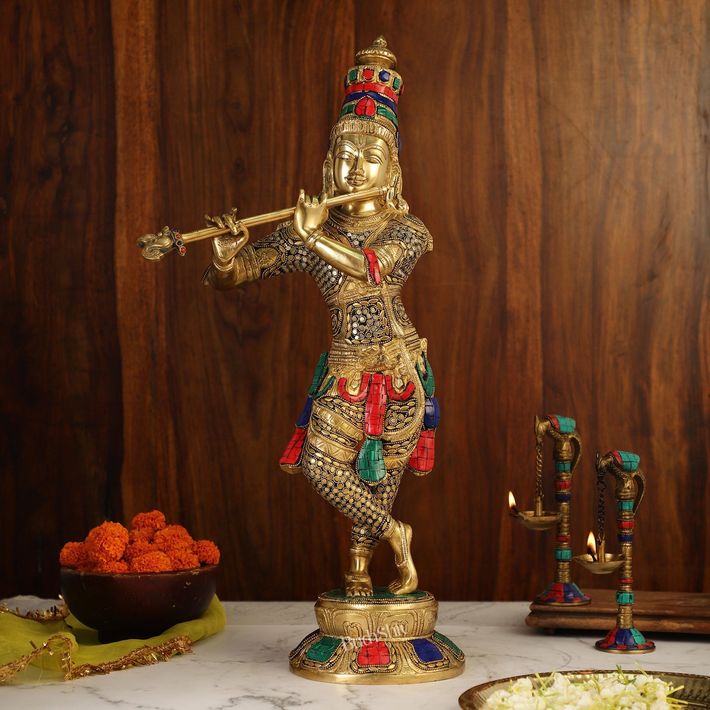 Divine Krishna Idol | Superfine Brass Height 23 Inch